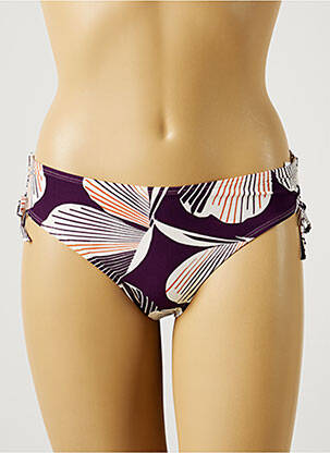 Bas de maillot de bain imprimé fantaisie culotte violet LOU femme