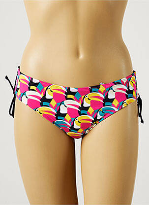 Bas de maillot de bain effet matière satinée culotte rose CHERRY BEACH femme