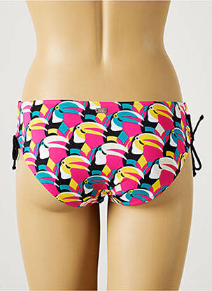 Bas de maillot de bain effet matière satinée culotte rose CHERRY BEACH femme
