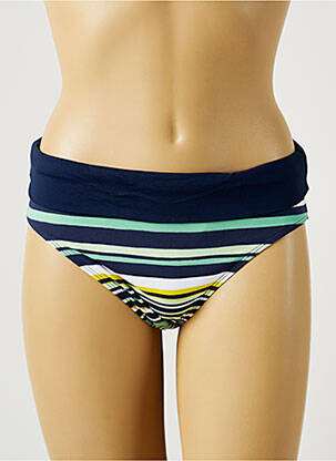 Bas de maillot de bain effet matière satinée culotte bleu BESTFORM femme