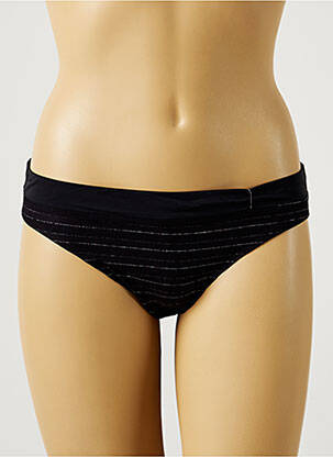 Bas de maillot de bain effet matière satinée culotte noir LOU femme