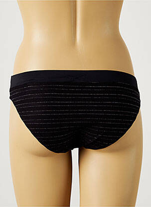 Bas de maillot de bain effet matière satinée culotte noir LOU femme