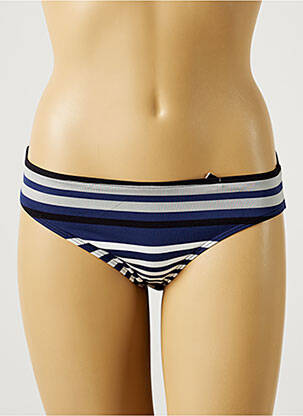 Bas de maillot de bain effet matière satinée culotte bleu LOU femme
