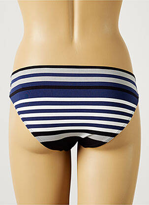 Bas de maillot de bain imprimé rayures culotte bleu LOU femme