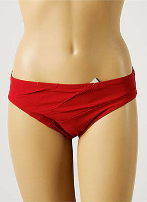 Bas de maillot de bain effet matière satinée culotte rouge LOU femme
