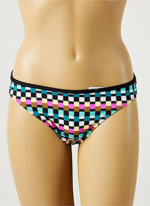 Bas de maillot de bain effet matière satinée culotte noir CHERRY BEACH femme