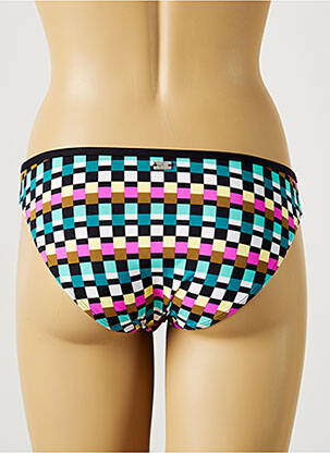 Bas de maillot de bain effet matière satinée culotte noir CHERRY BEACH femme