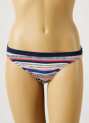 Bas de maillot de bain imprimé rayures culotte blanc VARIANCE femme