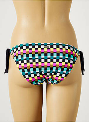Bas de maillot de bain effet matière satinée bikini noir CHERRY BEACH femme