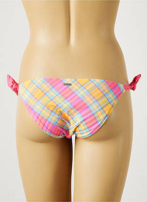 Bas de maillot de bain effet matière satinée bikini rose VARIANCE femme