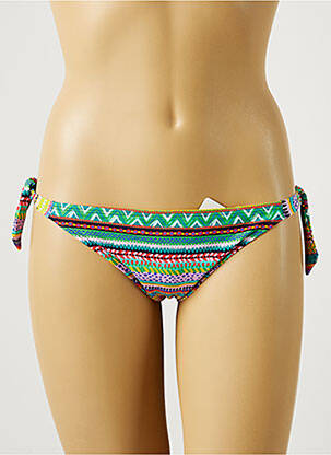 Bas de maillot de bain imprimé fantaisie bikini vert CHERRY BEACH femme
