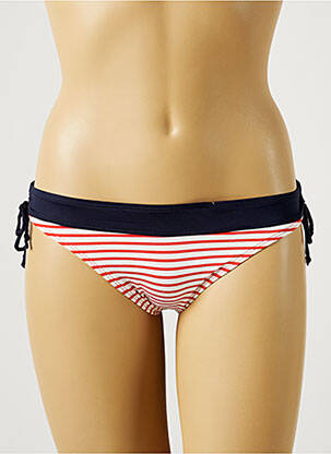 Bas de maillot de bain imprimé rayures culotte rouge VARIANCE femme
