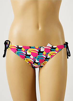 Bas de maillot de bain effet matière satinée bikini rose CHERRY BEACH femme