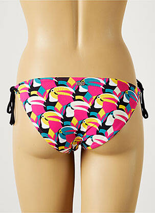 Bas de maillot de bain effet matière satinée bikini rose CHERRY BEACH femme
