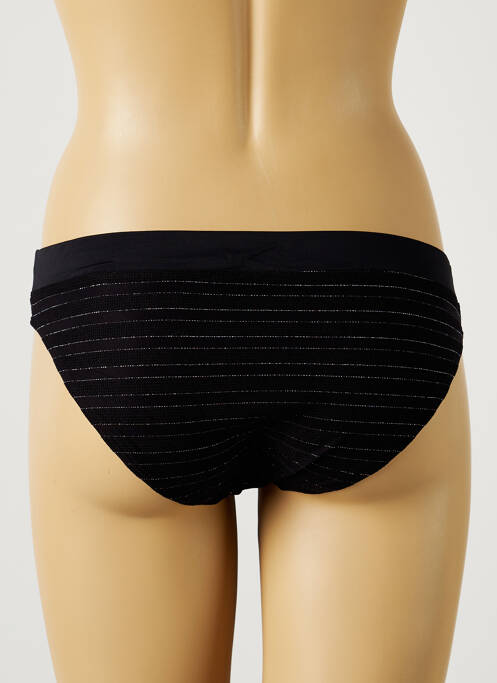 Bas de maillot de bain imprimé rayures culotte noir LOU femme