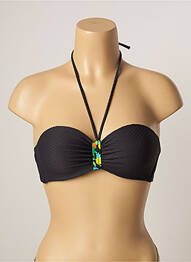 Haut de maillot de bain stretch haut soutien-gorge moulé noir VARIANCE femme