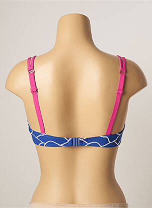 Haut de maillot de bain stretch haut soutien-gorge moulé bleu BELCOR femme