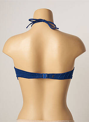Haut de maillot de bain stretch haut soutien-gorge balconnet bleu LOU femme