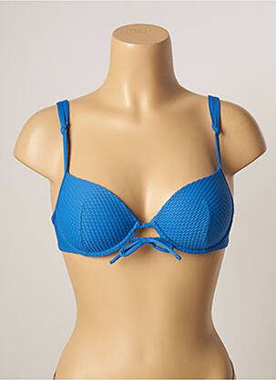 Haut de maillot de bain stretch haut soutien-gorge moulé bleu VARIANCE femme