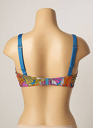 Haut de maillot de bain stretch haut soutien-gorge emboitant bleu BELCOR femme