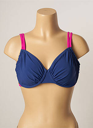 Haut de maillot de bain stretch haut soutien-gorge emboitant bleu BELCOR femme