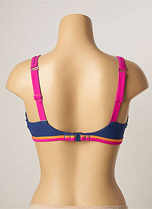 Haut de maillot de bain stretch haut soutien-gorge emboitant bleu BELCOR femme
