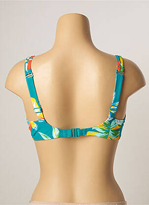 Haut de maillot de bain stretch haut soutien-gorge emboitant bleu BELCOR femme