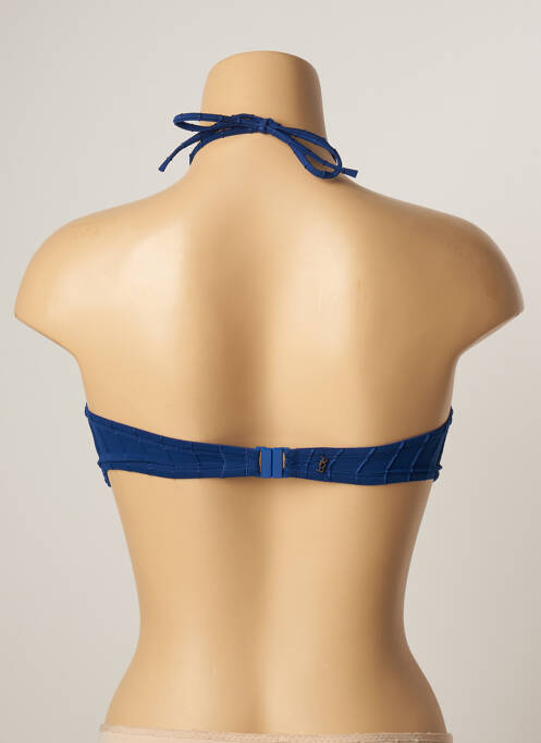 Haut de maillot de bain stretch haut soutien-gorge balconnet bleu LOU femme