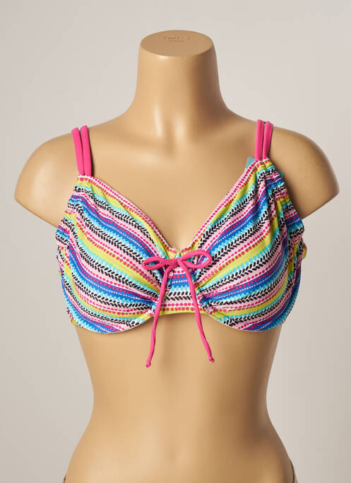 Haut de maillot de bain stretch haut soutien-gorge emboitant bleu BESTFORM femme