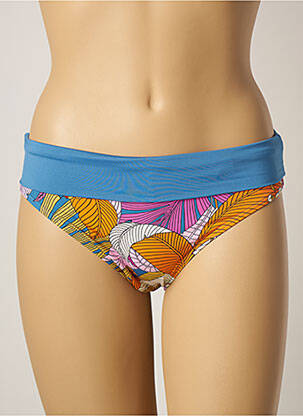 Bas de maillot de bain imprimé fantaisie culotte bleu BELCOR femme