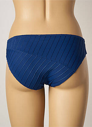 Bas de maillot de bain effet matière satinée culotte bleu LOU femme