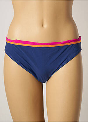 Bas de maillot de bain effet matière satinée culotte bleu BELCOR femme