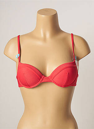Haut de maillot de bain stretch haut soutien-gorge moulé rouge CHERRY BEACH femme