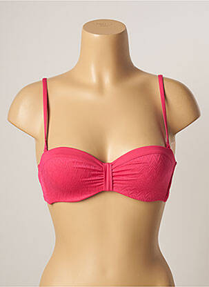 Haut de maillot de bain stretch haut bandeau rose VARIANCE femme
