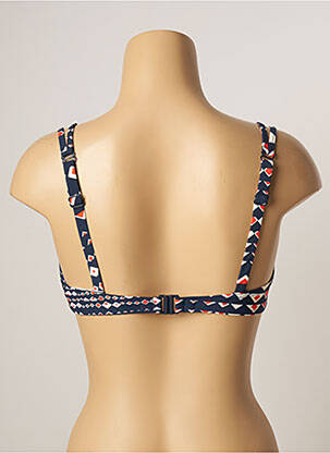 Haut de maillot de bain stretch haut soutien-gorge moulé bleu BELCOR femme