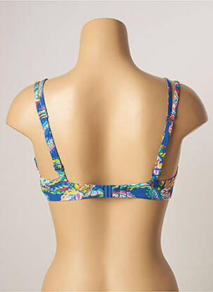 Haut de maillot de bain stretch haut soutien-gorge moulé bleu BELCOR femme