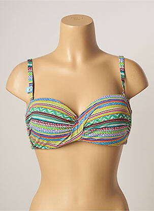 Haut de maillot de bain stretch haut bandeau vert CHERRY BEACH femme
