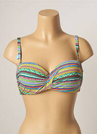 Haut de maillot de bain stretch haut bandeau vert CHERRY BEACH femme