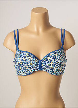 Haut de maillot de bain stretch haut soutien-gorge moulé bleu BELCOR femme
