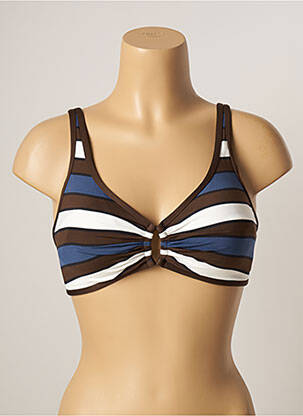 Haut de maillot de bain stretch haut soutien-gorge balconnet marron BELCOR femme
