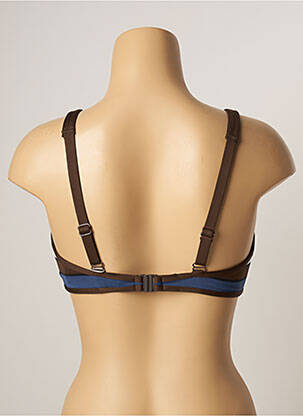 Haut de maillot de bain stretch haut soutien-gorge balconnet marron BELCOR femme