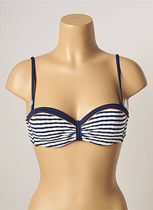 Haut de maillot de bain stretch haut bandeau bleu CHERRY BEACH femme