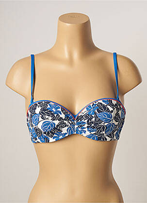 Haut de maillot de bain stretch haut bandeau bleu VARIANCE femme