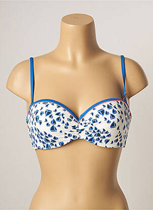 Haut de maillot de bain stretch haut bandeau blanc VARIANCE femme