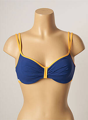 Haut de maillot de bain stretch haut soutien-gorge moulé bleu BELCOR femme