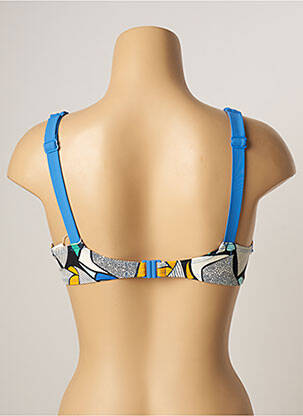 Haut de maillot de bain stretch haut soutien-gorge emboitant bleu BELCOR femme