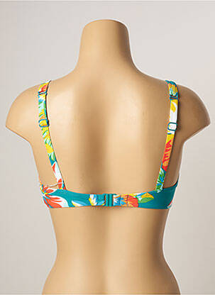 Haut de maillot de bain stretch haut soutien-gorge emboitant vert BELCOR femme