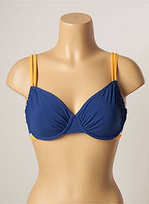 Haut de maillot de bain stretch haut soutien-gorge emboitant bleu BELCOR femme