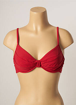 Haut de maillot de bain stretch haut soutien-gorge balconnet rouge LOU femme
