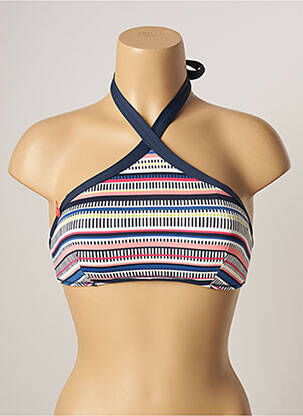 Haut de maillot de bain stretch haut soutien-gorge moulé bleu VARIANCE femme